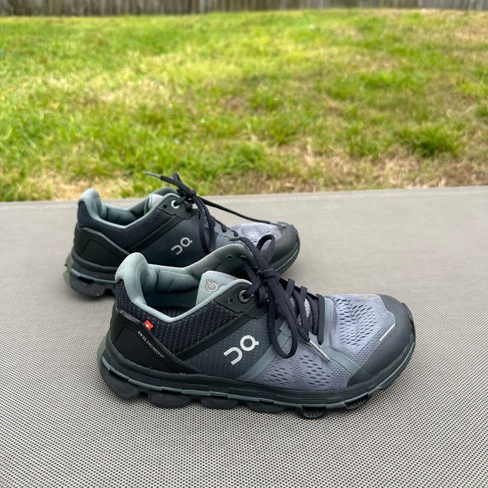 On Woman’s Cloudace Black and Gray Running Sneakers